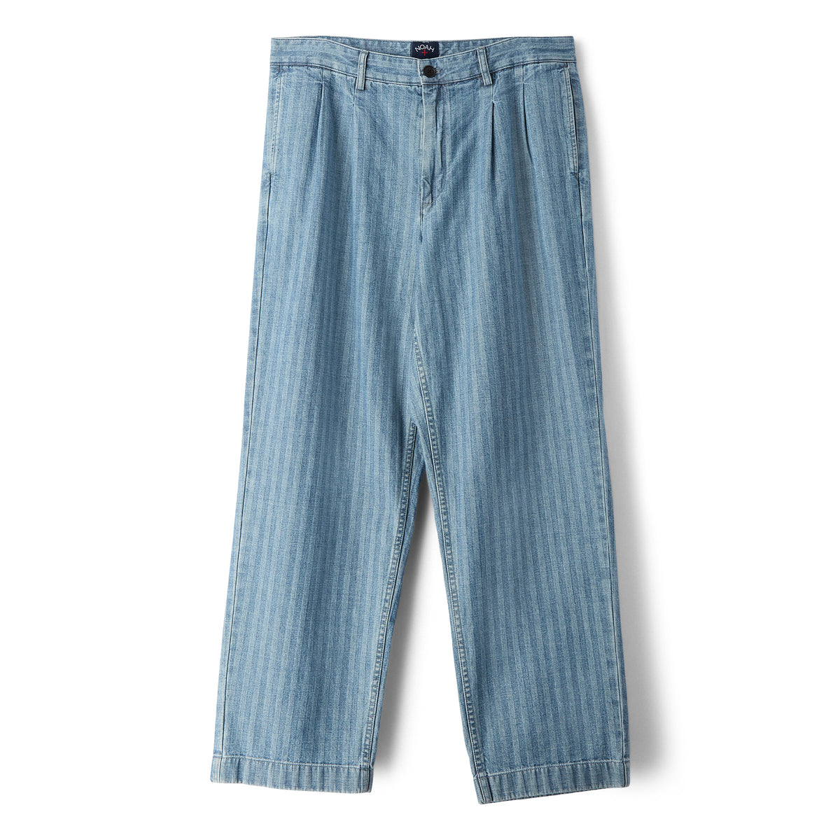 Noah Double-Pleat Herringbone Denim Pant (Blue herringbone)