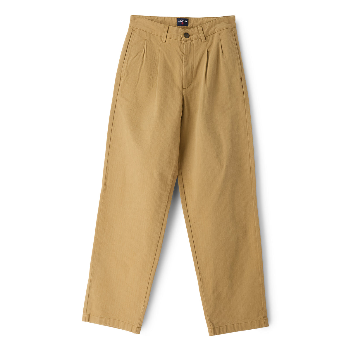 Noah Double-Pleat Herringbone Pant (Khaki)