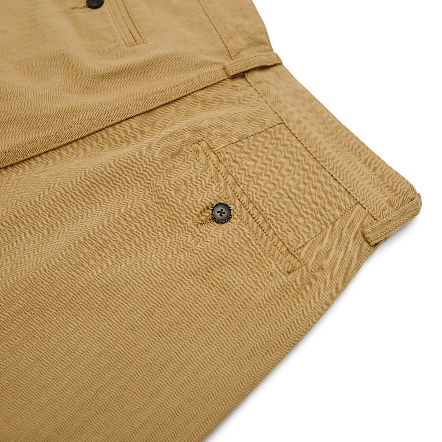Noah Double-Pleat Herringbone Pant (Khaki)