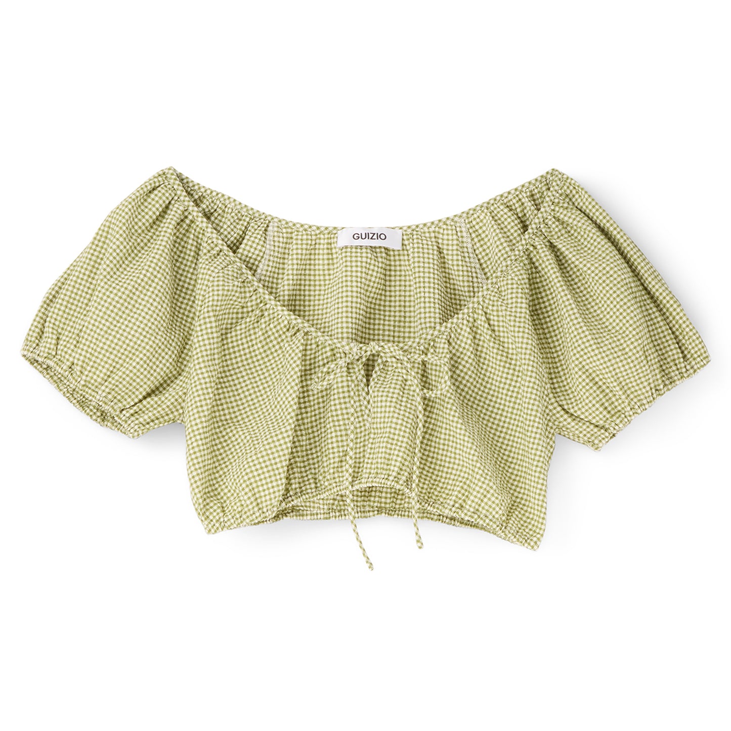 Danielle Guizio Ravello Gingham Top (Green)