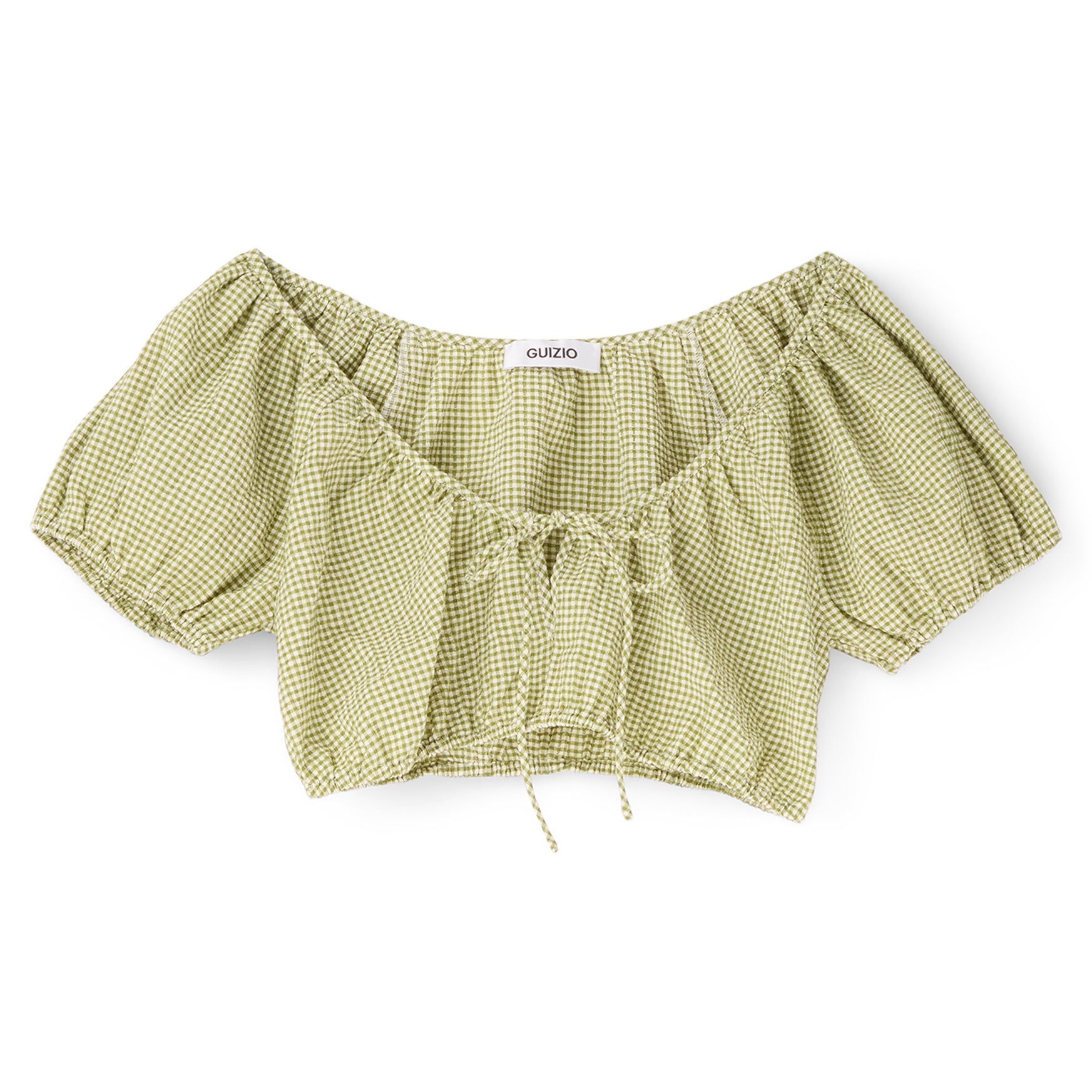 Danielle Guizio Ravello Gingham Top (Green)