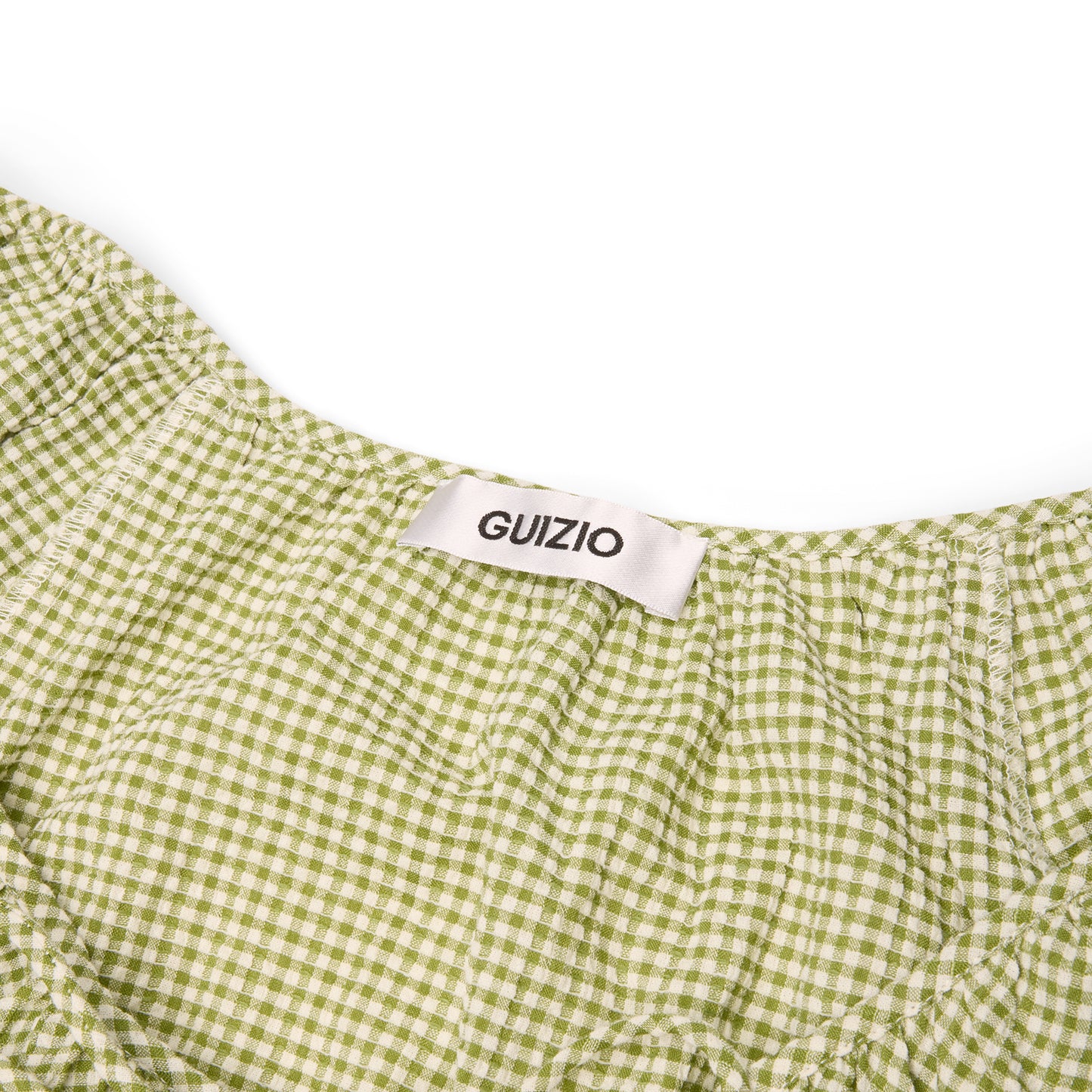 Danielle Guizio Ravello Gingham Top (Green)