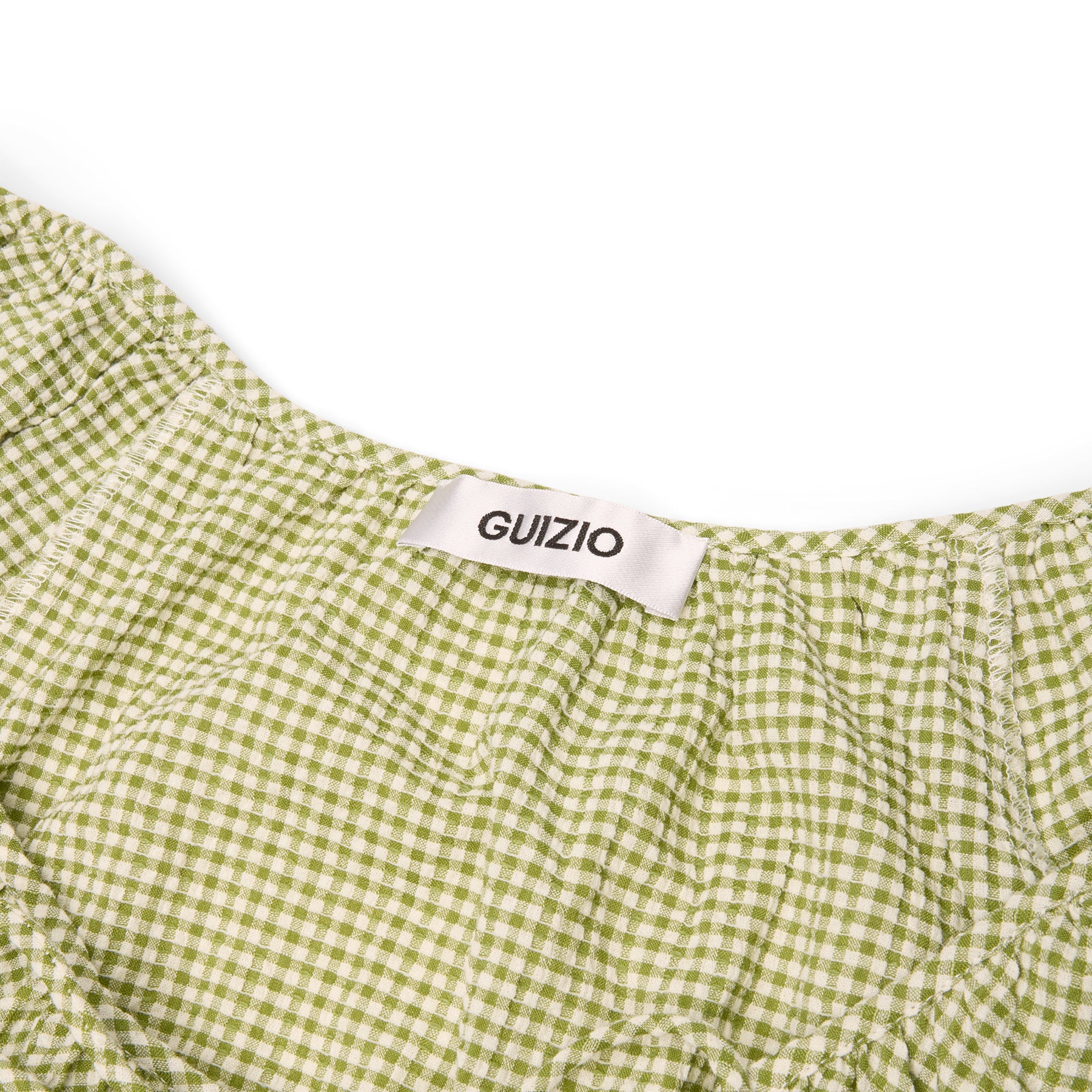 Danielle Guizio Ravello Gingham Top (Green)