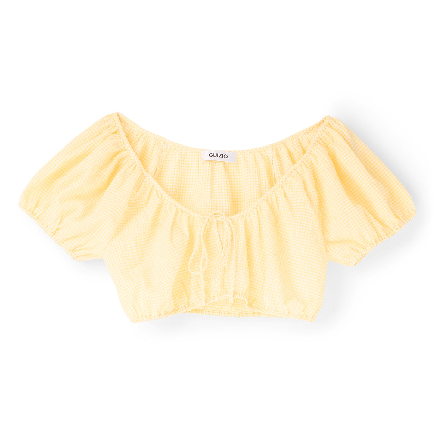 Danielle Guizio Ravello Gingham Top (Yellow)