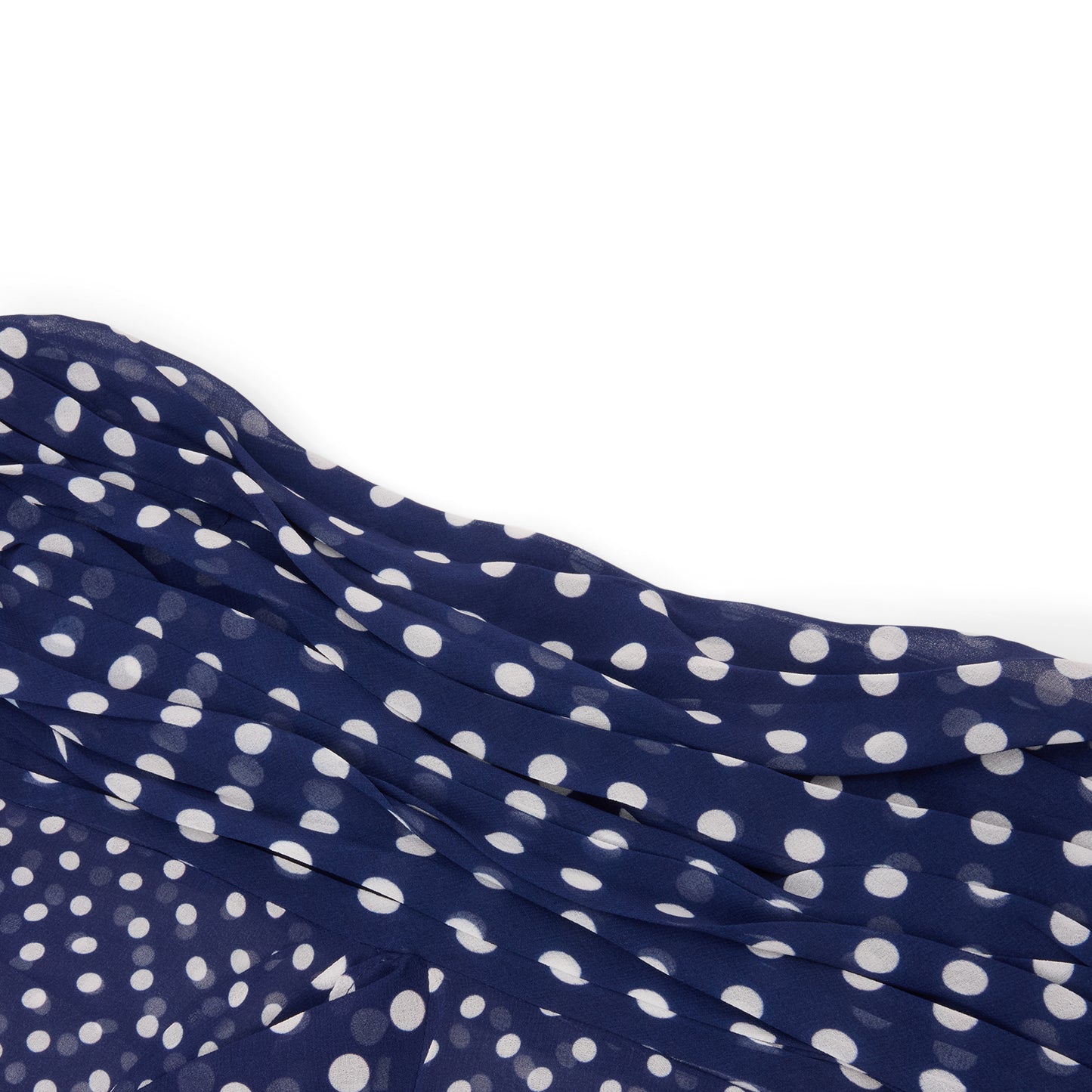 Danielle Guizio Chiffon Wrap Around Top (Navy polka dot)