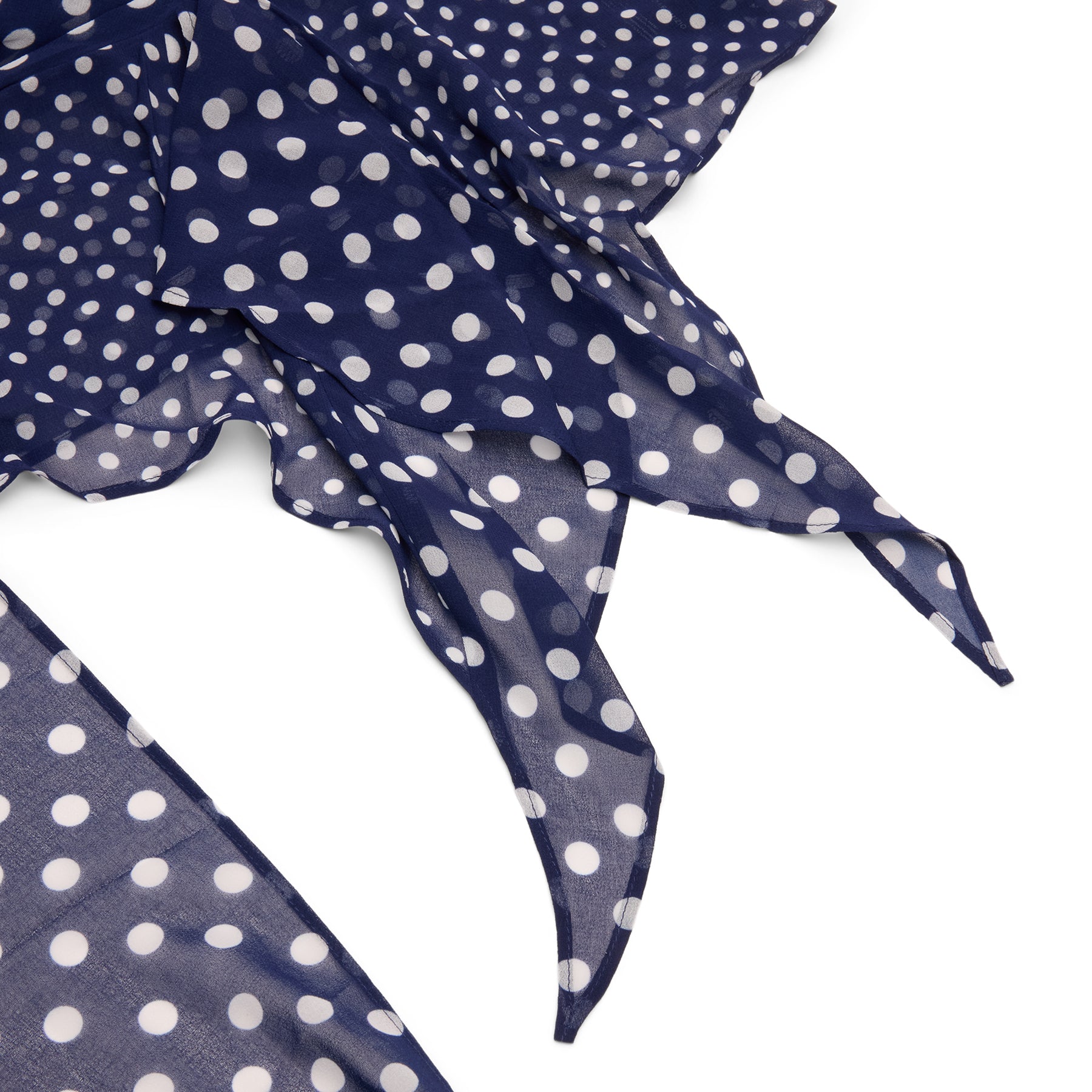 Danielle Guizio Chiffon Wrap Around Top (Navy polka dot)