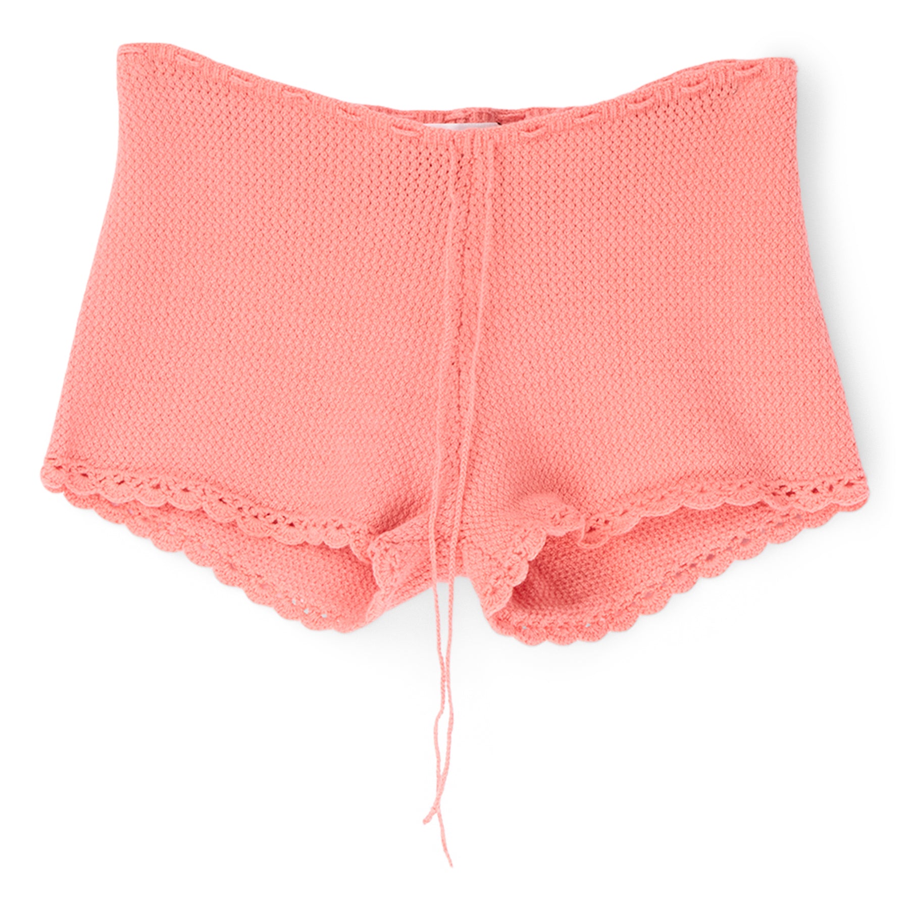 Danielle Guizio Scallop Knit Tie Short (Sweet coral)