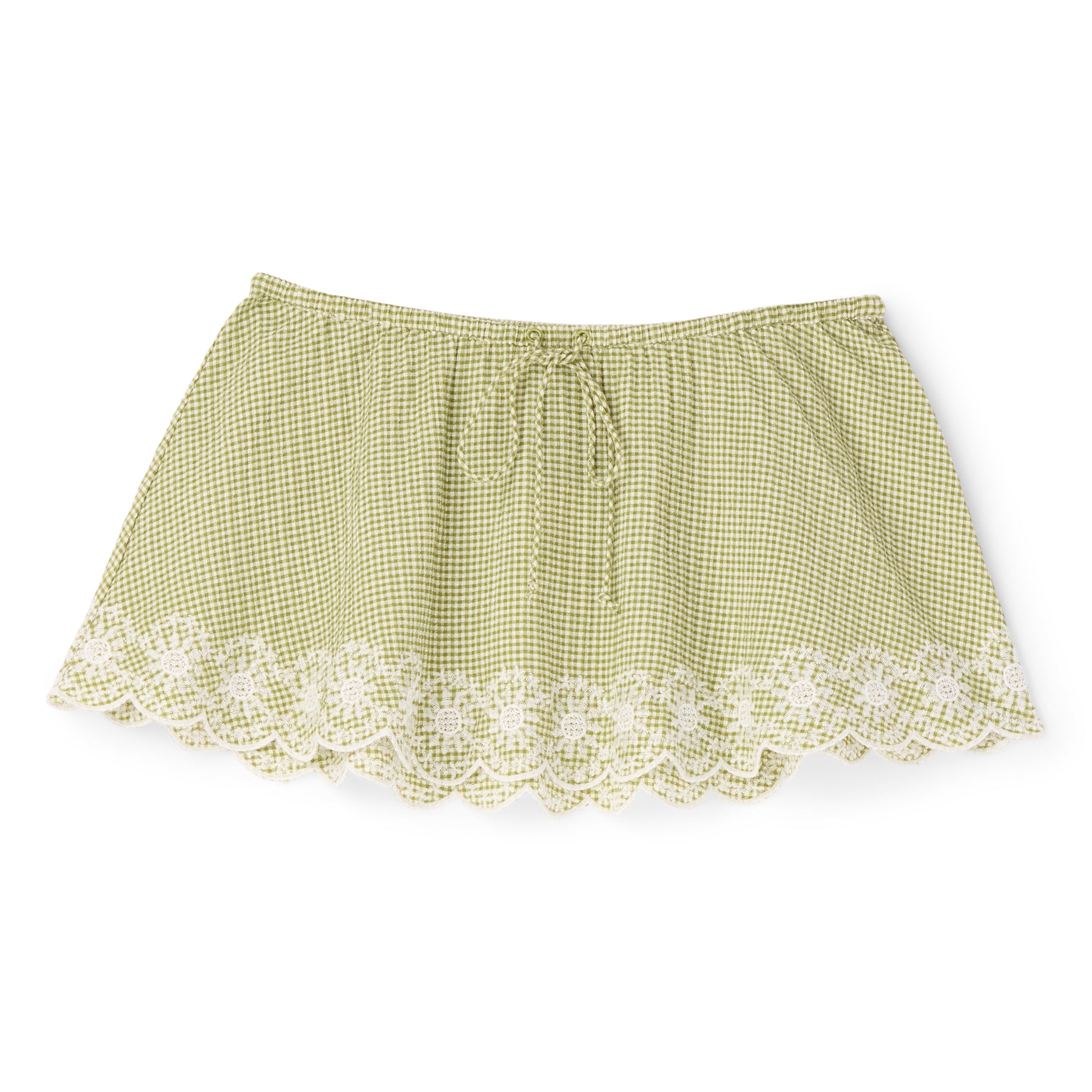 Danielle Guizio Maelle Gingham Mini Skirt (Green)
