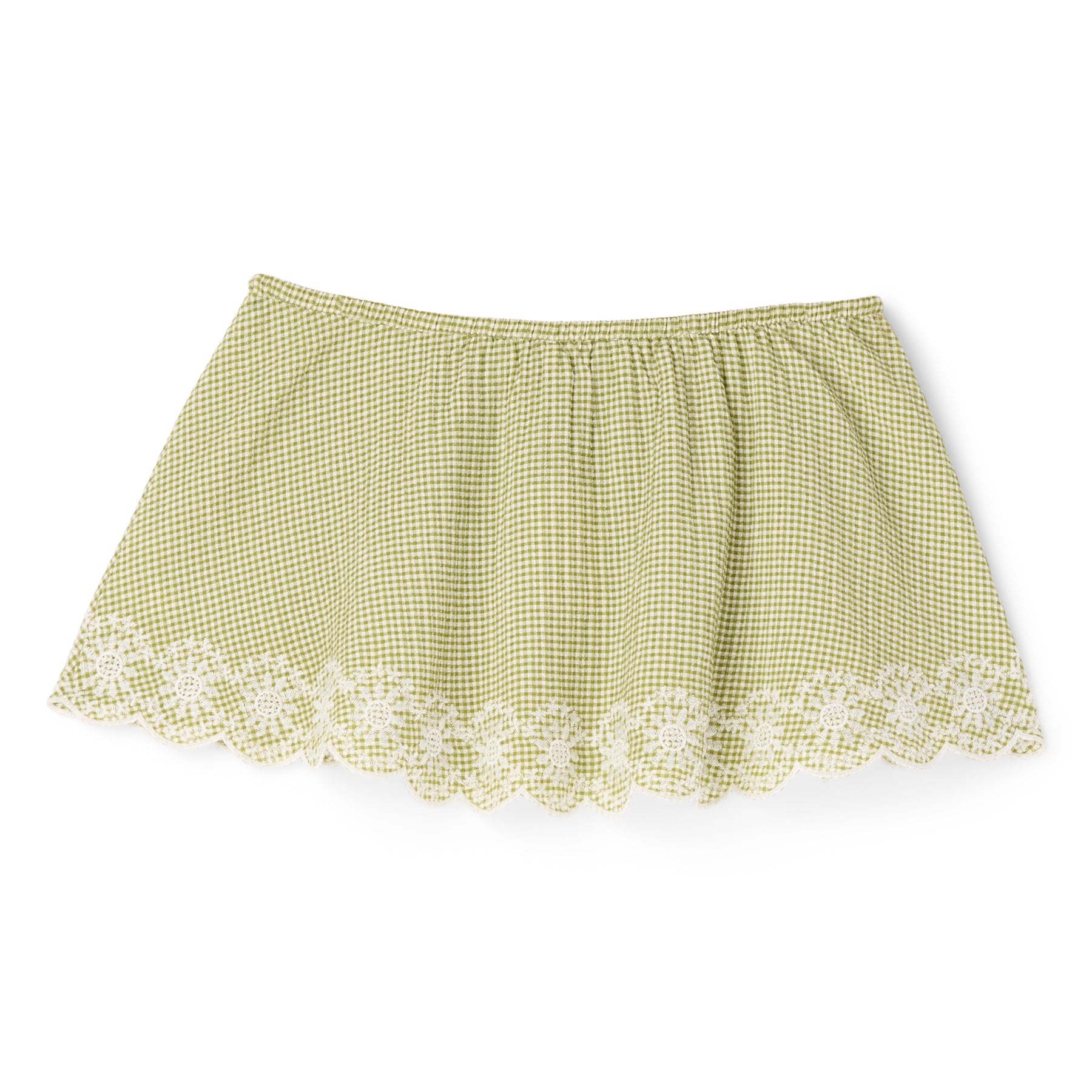 Danielle Guizio Maelle Gingham Mini Skirt (Green)