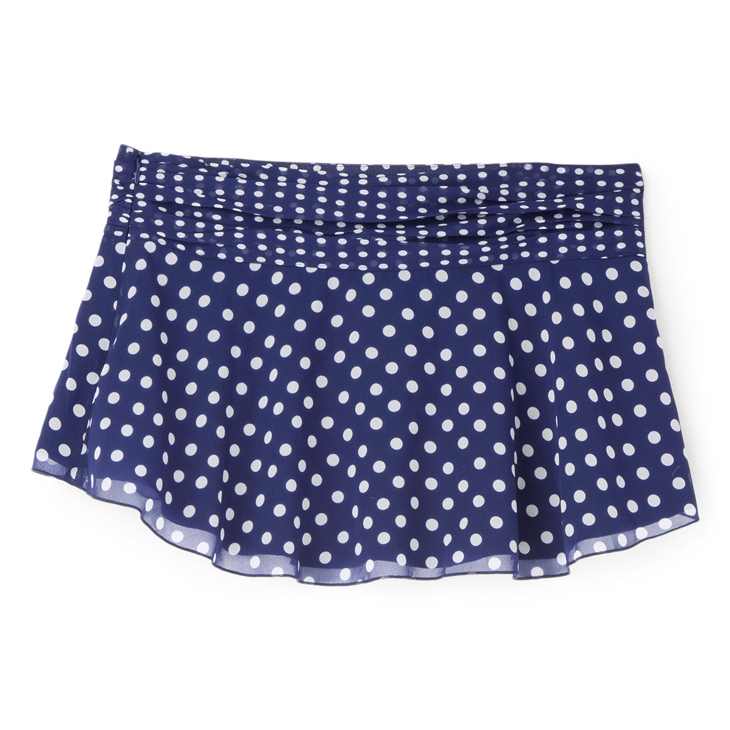 Danielle Guizio Chiffon Slit Mini Skirt (Navy polka dot)
