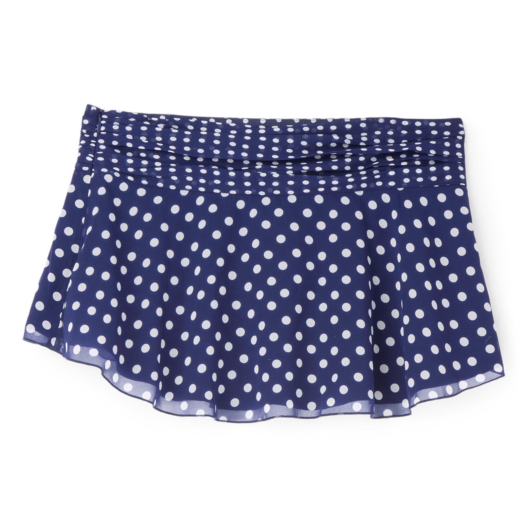 Danielle Guizio Chiffon Slit Mini Skirt (Navy polka dot)