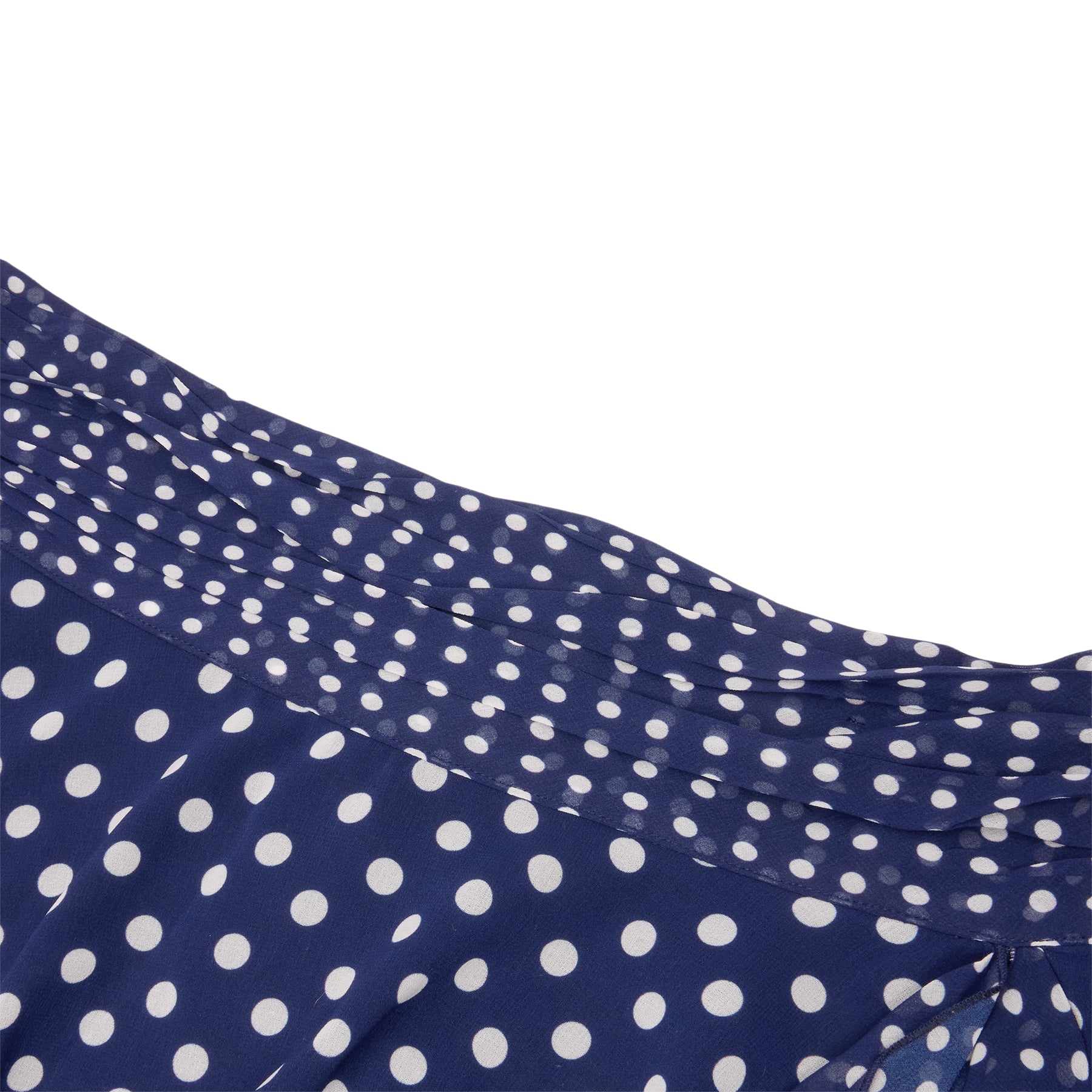 Danielle Guizio Chiffon Slit Mini Skirt (Navy polka dot)