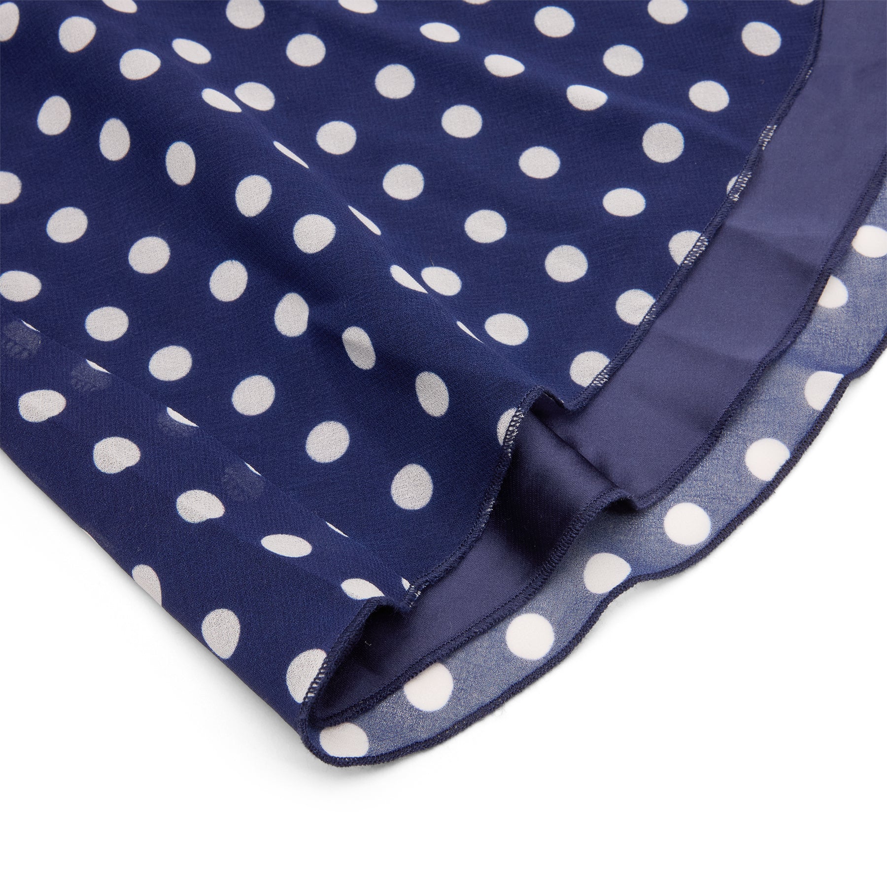 Danielle Guizio Chiffon Slit Mini Skirt (Navy polka dot)