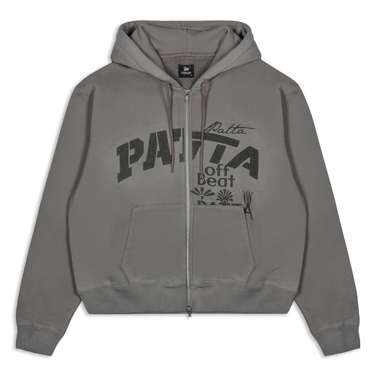 Patta Off Beat Zip Up Hooded Sweater (Grey Pinstripe)