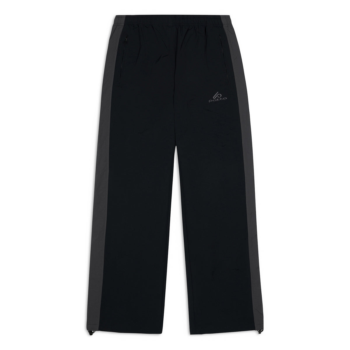 Patta Panelled Oversized Track Pants (Black)