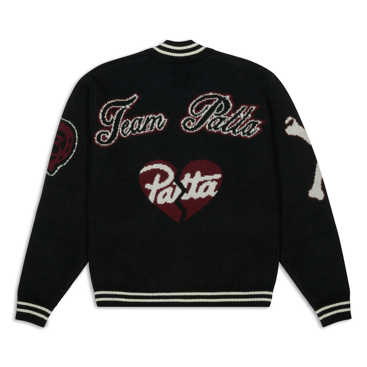 Patta Lucky 13 Varsity Knitted Cardigan (Black)