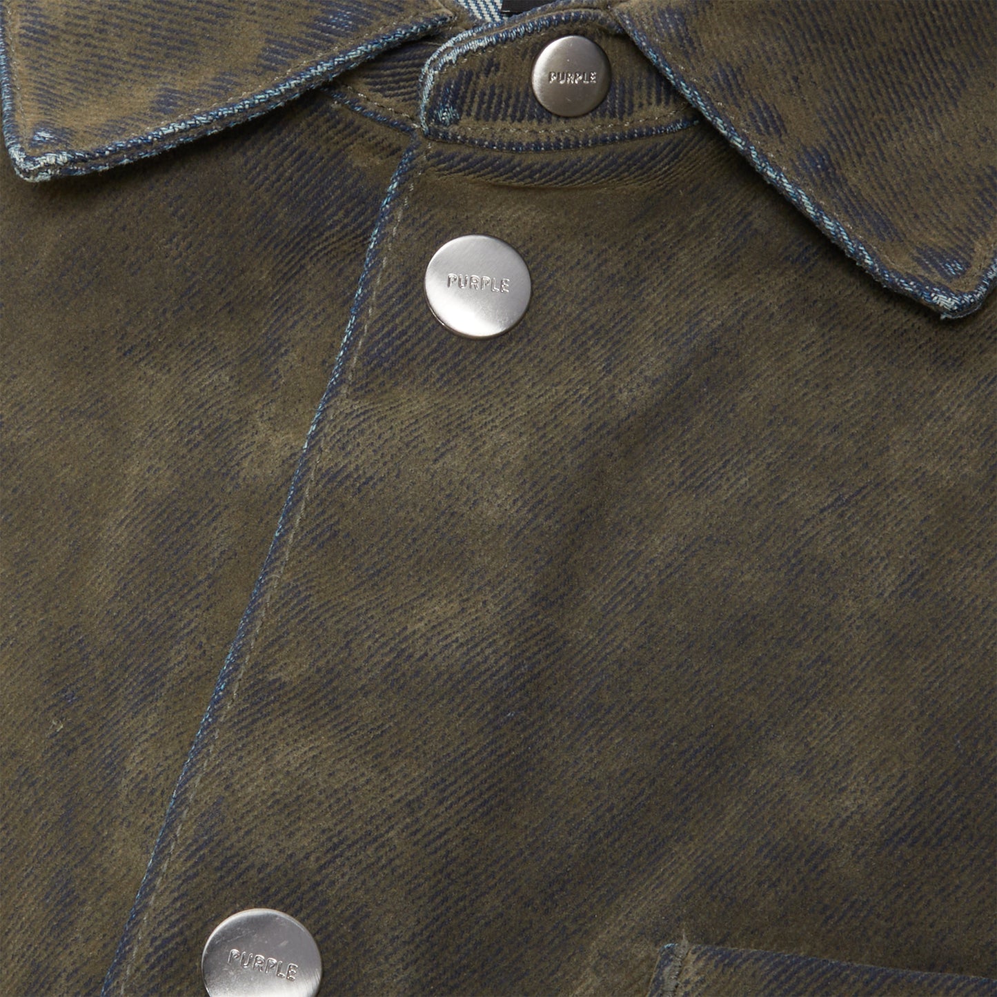 PURPLE Brand Long Sleeve Flocked Shirt Jacket (Green)