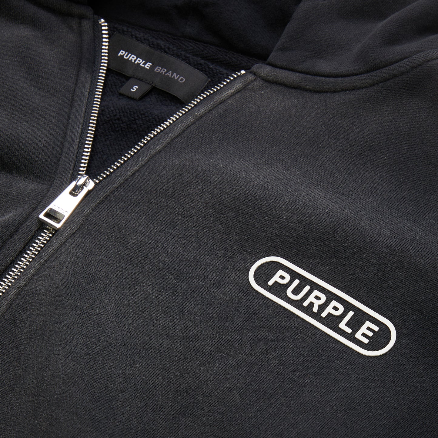 PURPLE Brand HWT Fleece Full Zip Hoody (Black)