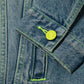 PURPLE Brand Vintage Light Indigo Neon Pop Oversized Jean Jacket (Vintage Light Indigo)