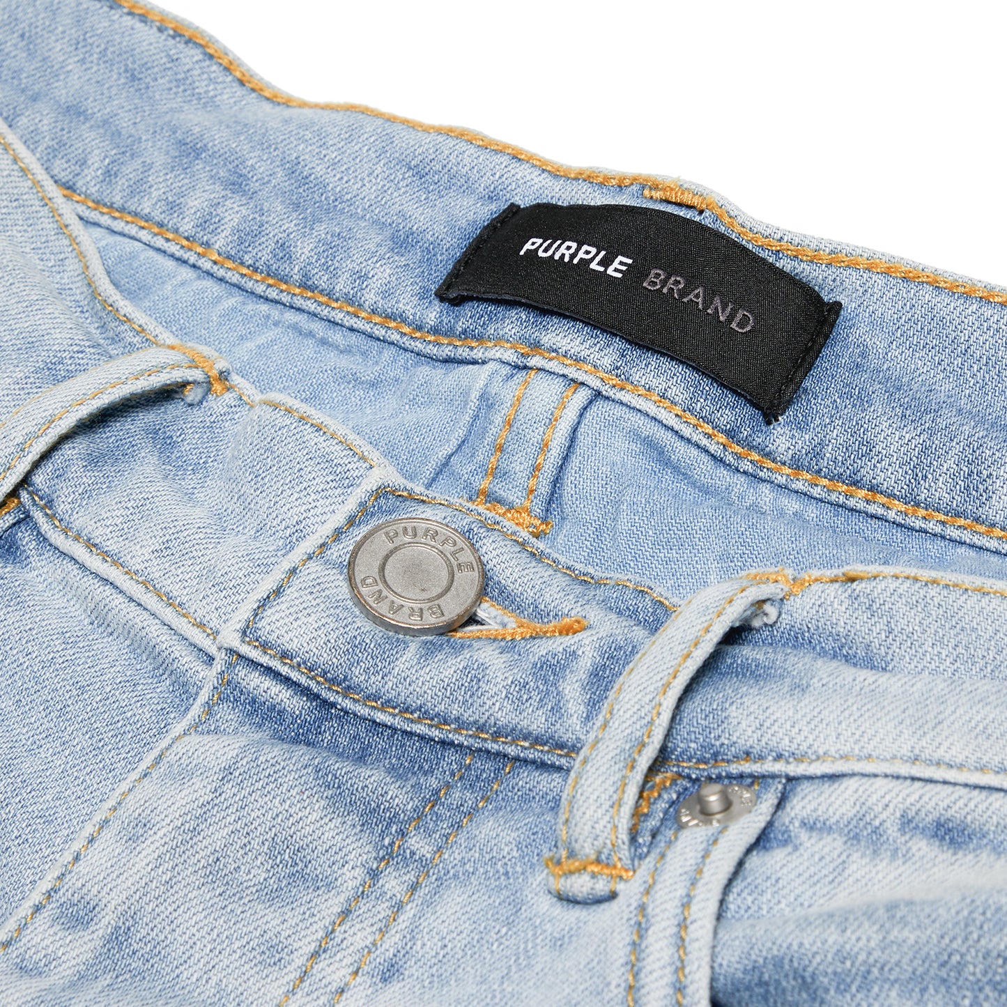 PURPLE Brand Worn Quilted Destroy Pocket (Light Indigo)