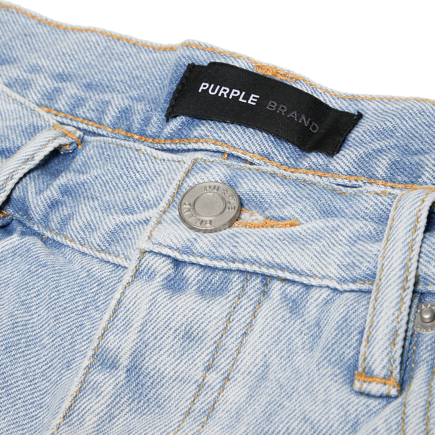 PURPLE Brand Worn Quilted Destroy Pocket (Light Indigo)
