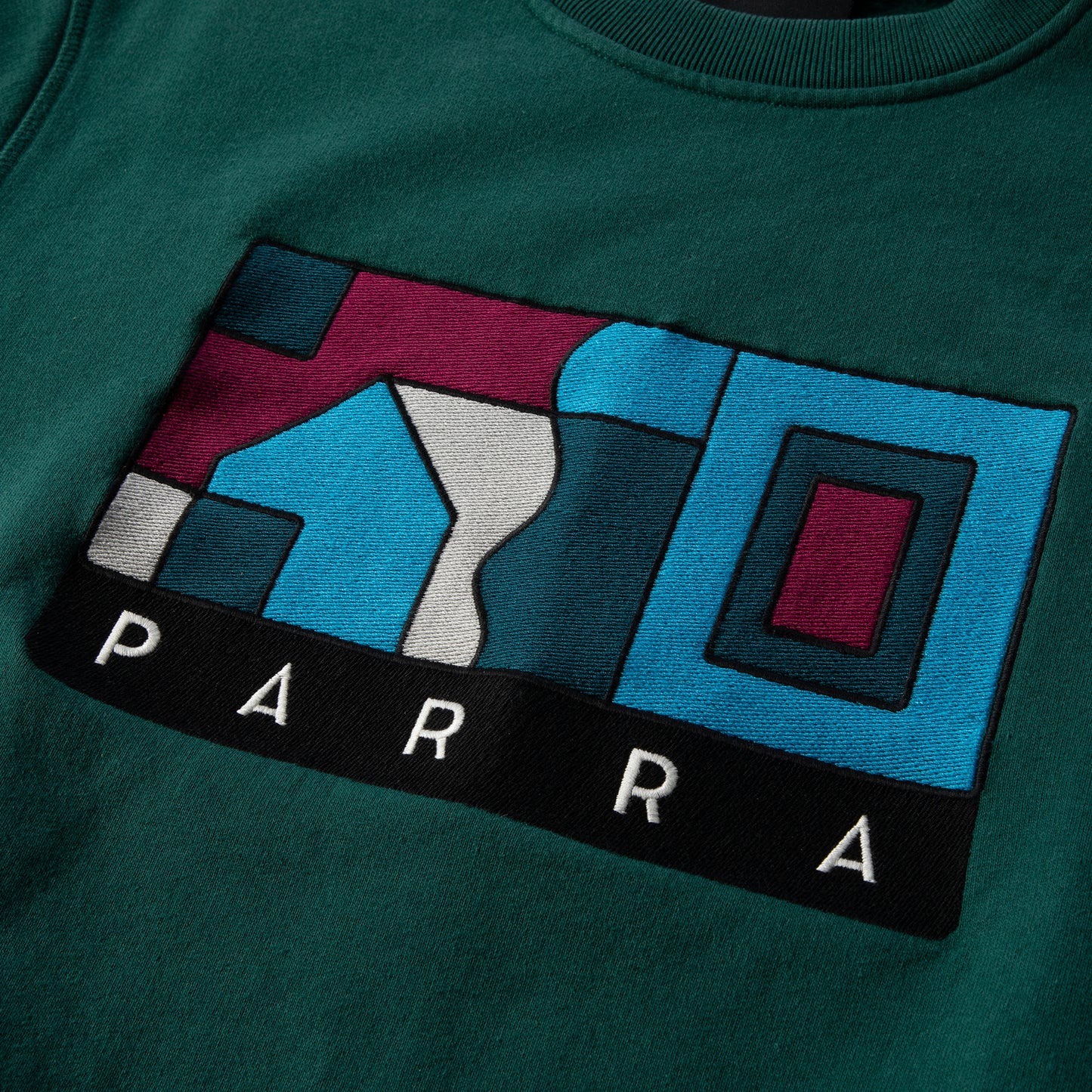 by Parra Blockhaus Crew Newck Sweatshirt (Pine Green)