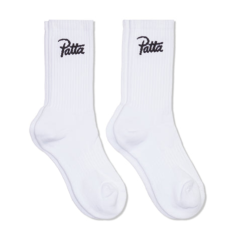 Patta Script Logo Sport Socks (White)