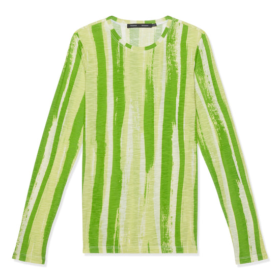 Proenza Schouler Painted Stripe T-Shirt (Green Multi)