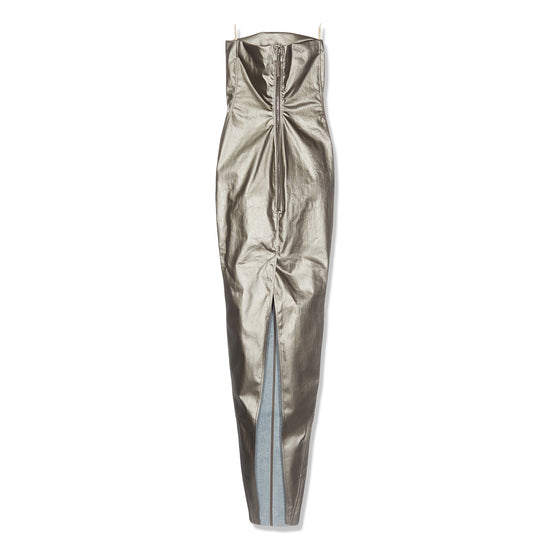 Rick Owens Womens Strapless Bustier Gown (Silver)