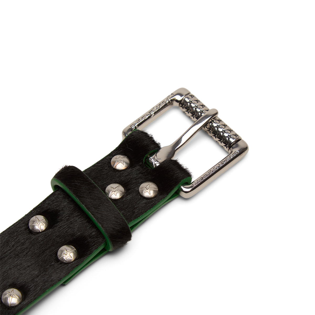 Carpet Company Pony Hair Studded Belt (Black)