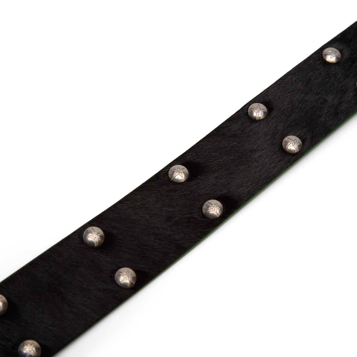 Carpet Company Pony Hair Studded Belt (Black)