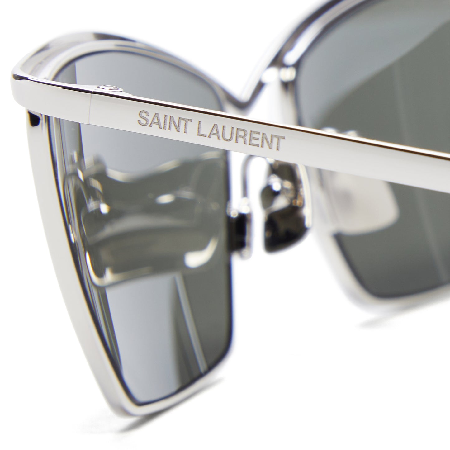 Saint Laurent SL 637 Sunglasses (Silver/Grey)