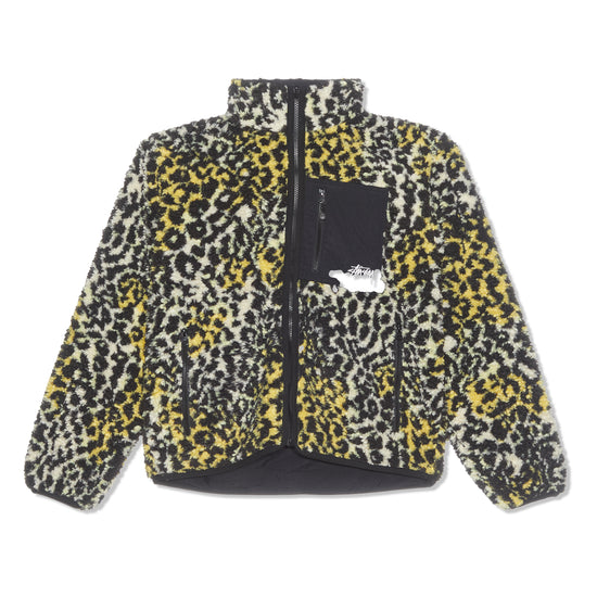 Stussy Sherpa Reversible Jacket (Yellow Leopard)