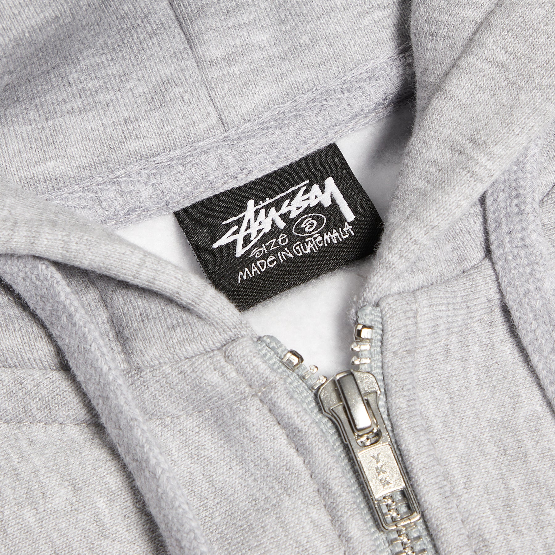 Stussy Stock Logo Zip Hood (Grey Heather) – Concepts
