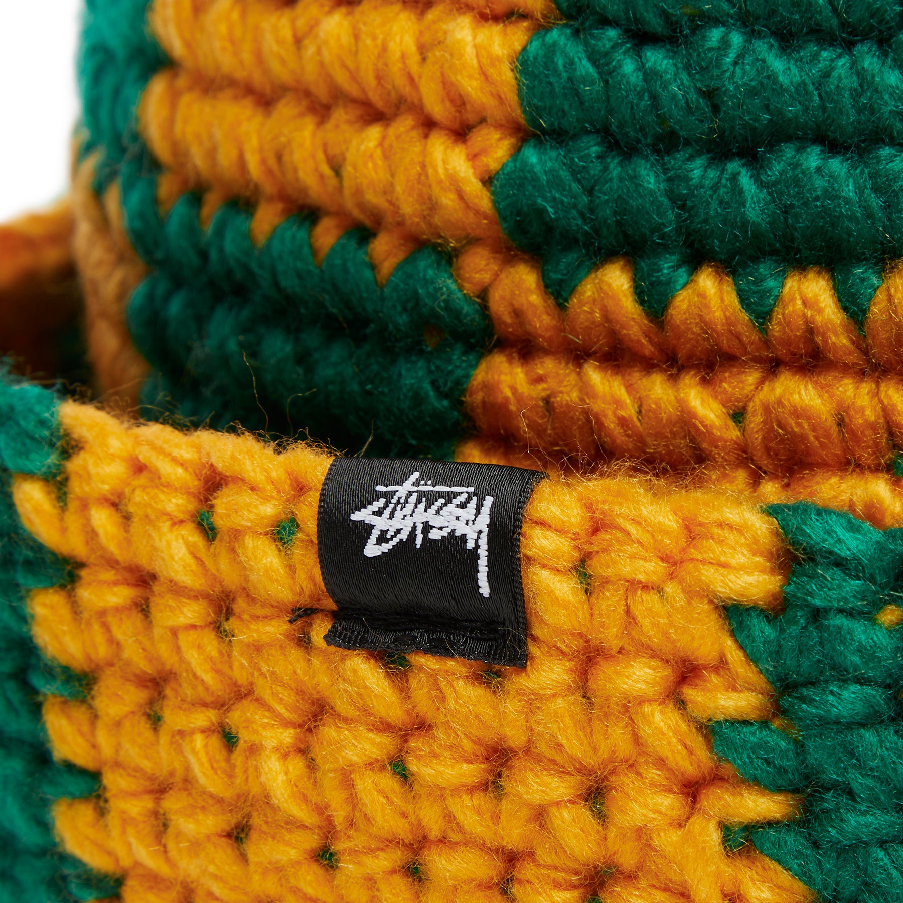 Stussy Checker Knit Bucket Hat (Evergreen)