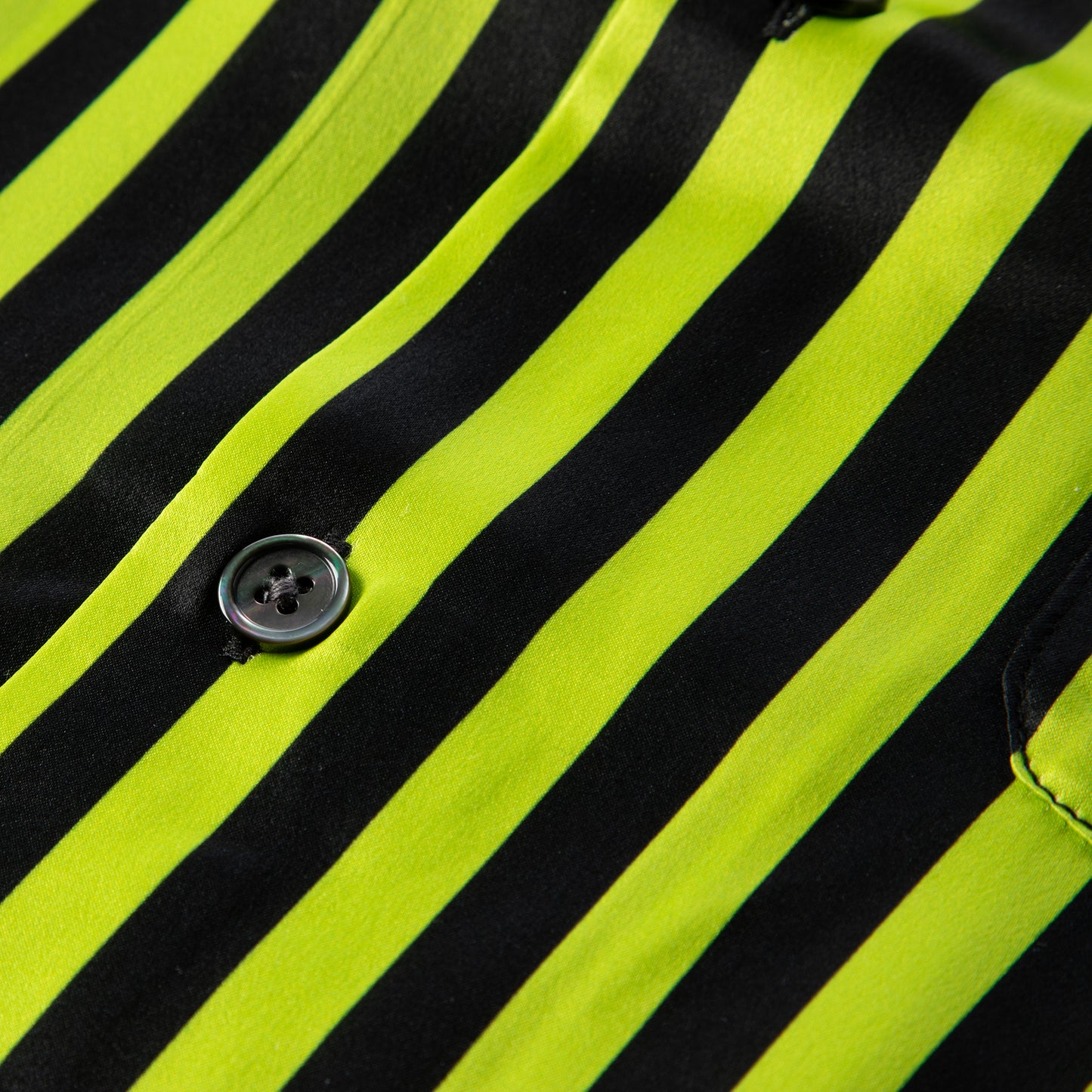 Stussy Striped Silk Shirt (Black/Lime)