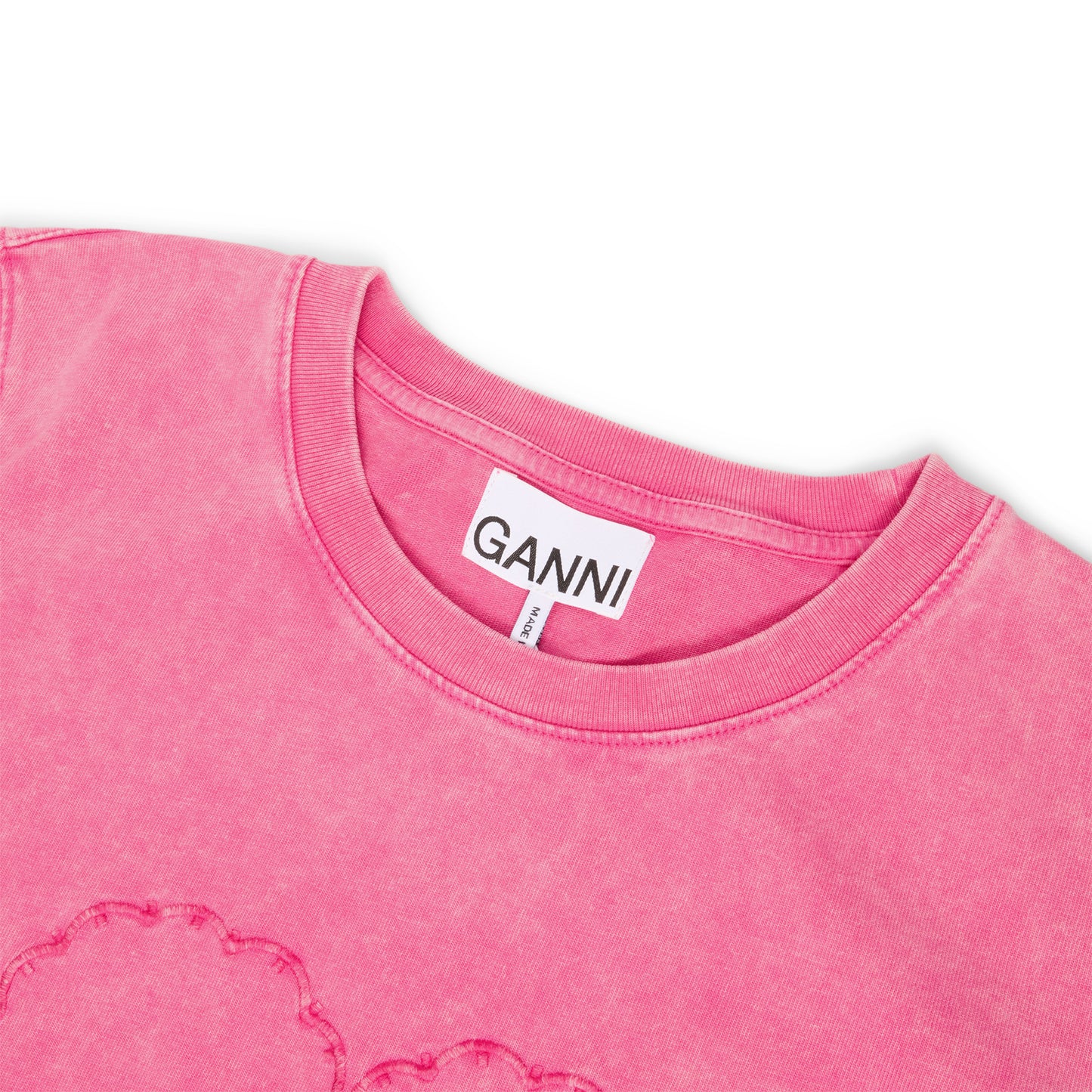 GANNI Heavy Cotton Heart T-shirt (Hot Pink)