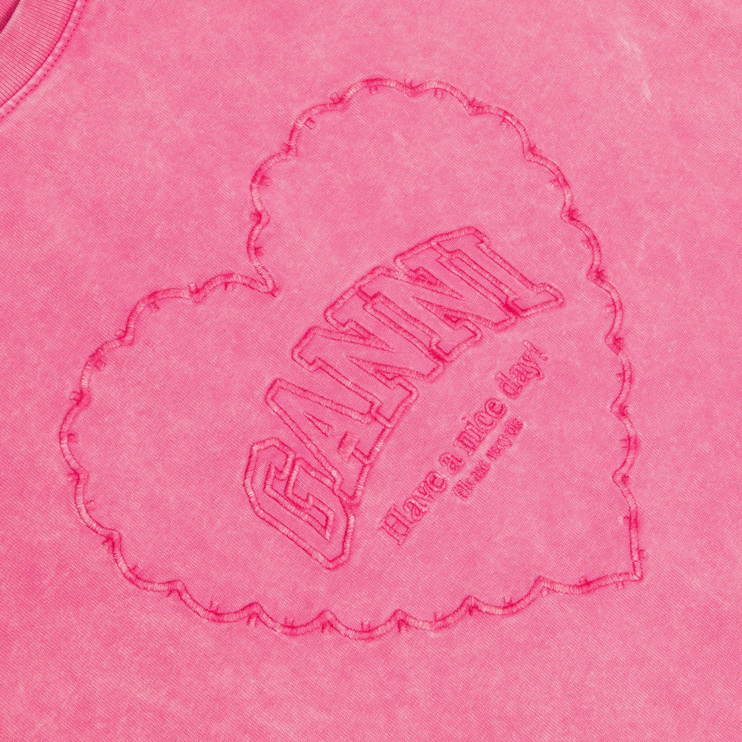GANNI Heavy Cotton Heart T-shirt (Hot Pink)
