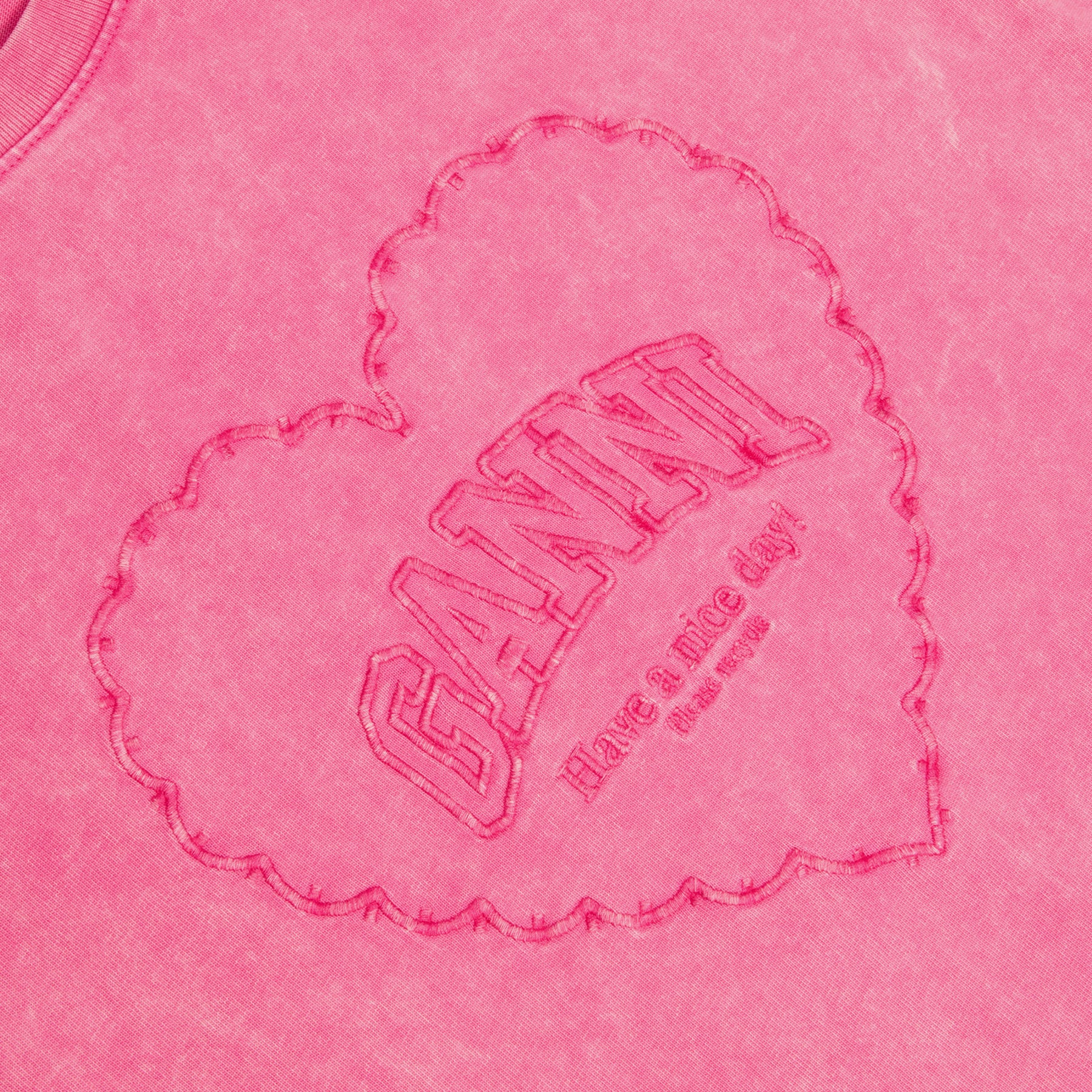 GANNI Heavy Cotton Heart T-shirt (Hot Pink)