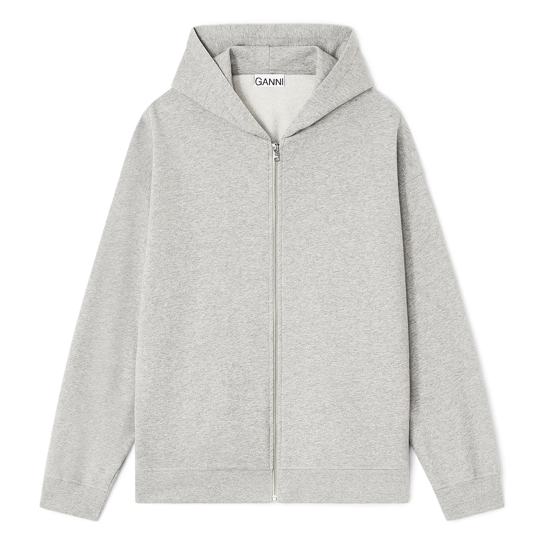 GANNI Teddy Zip Hoodie (Paloma Melange)