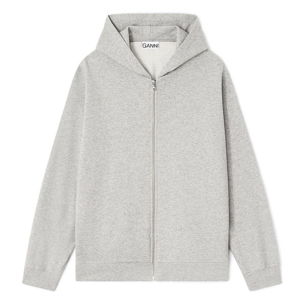 トップス GANNI Heavy Fleece Zip Hoodie GANNI Teddy Zip Hoodie (Paloma Melange) – CNCPTS