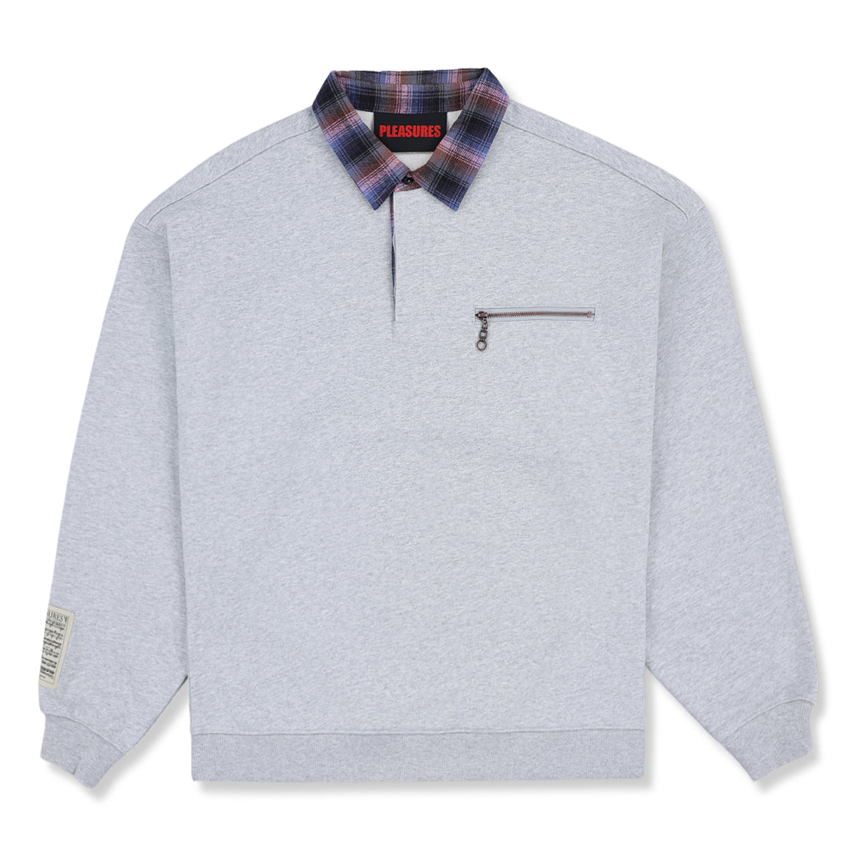 Pleasures Town Polo Sweatshirt (Heather Grey)