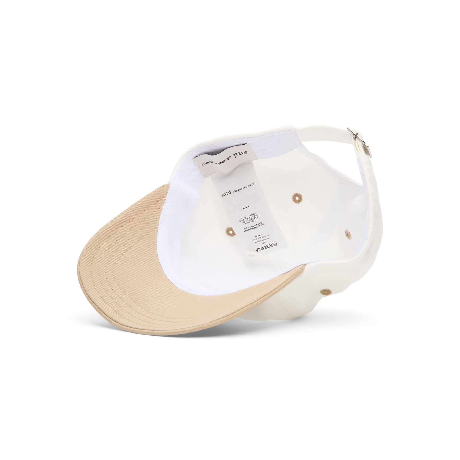 AMI Bicolor AMI Paris Cap (Beige taupe/Blanc creme)