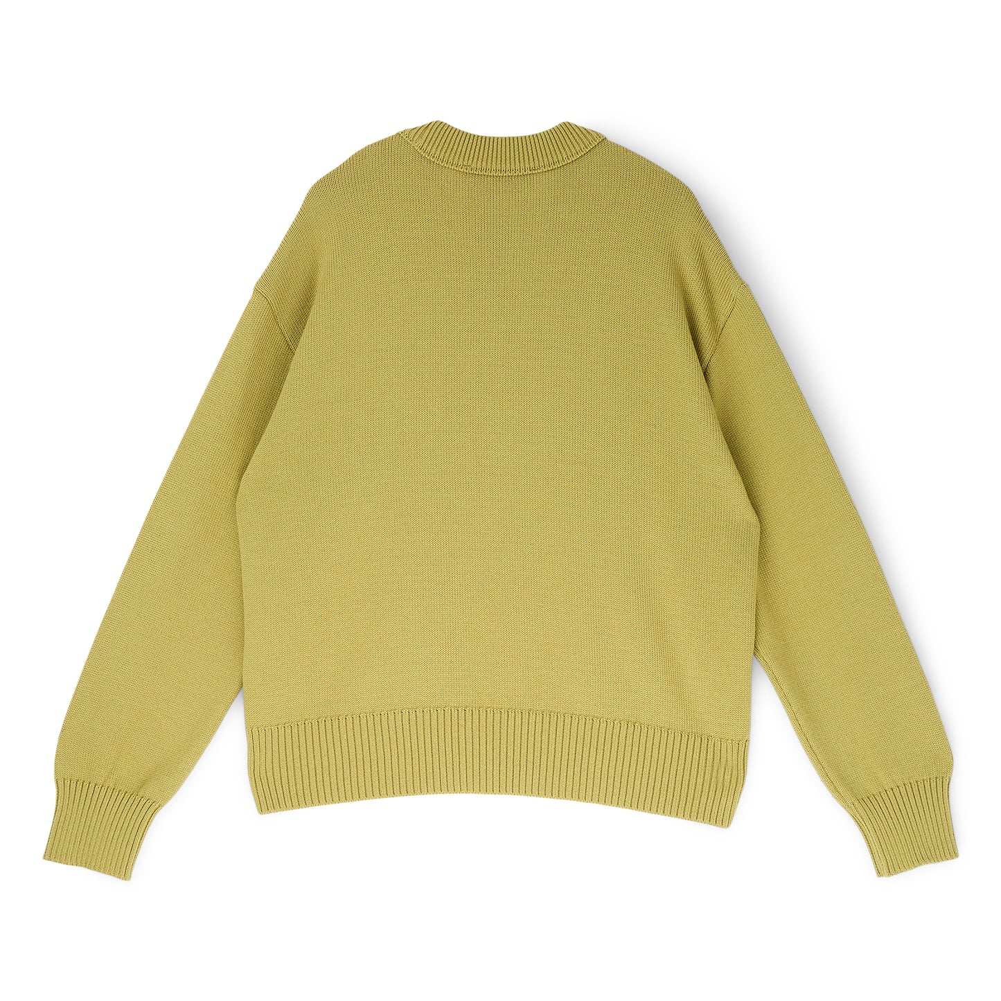 AMI Crewneck Sweater With Contrasted AMI De Coeur (Matcha/Ecru)