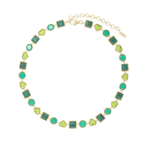 VEERT The Green Shape Necklace (Yellow Gold)