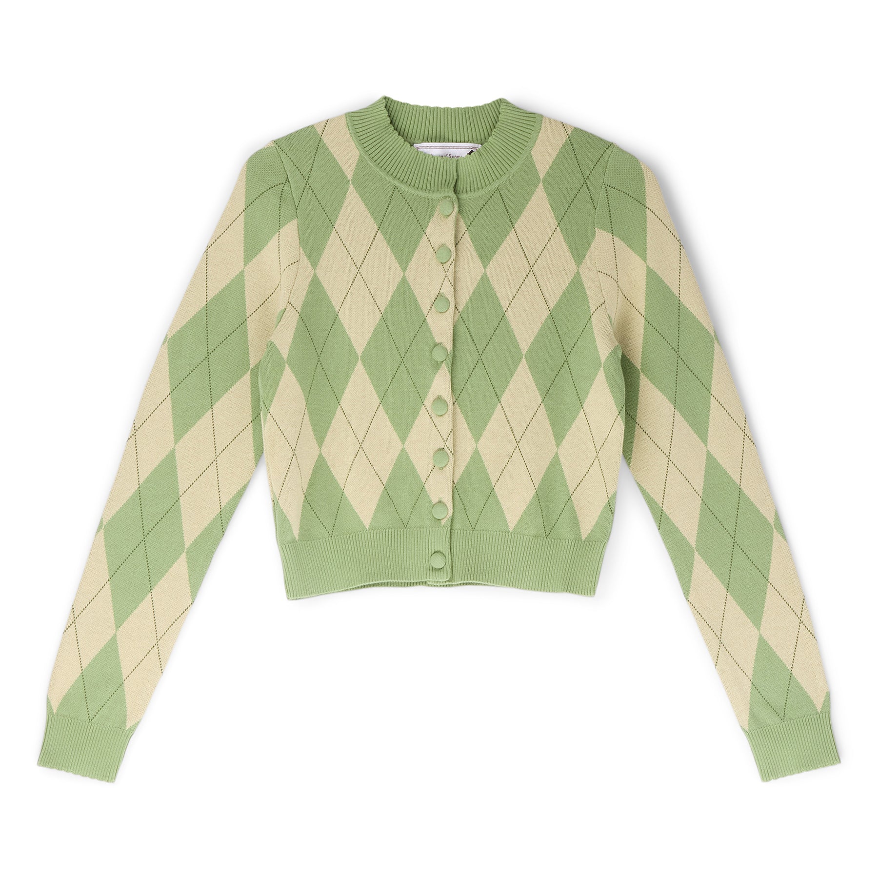 House of Sunny Argyle Lounge Cardigan (Matcha)