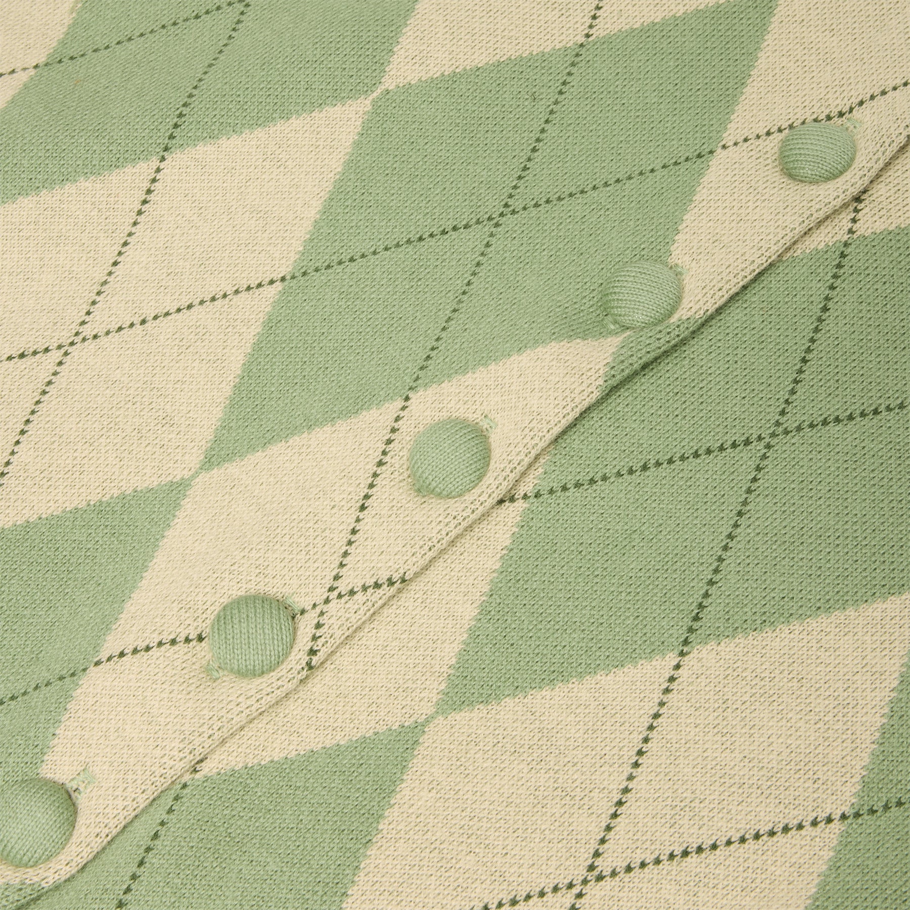 House of Sunny Argyle Lounge Cardigan (Matcha)