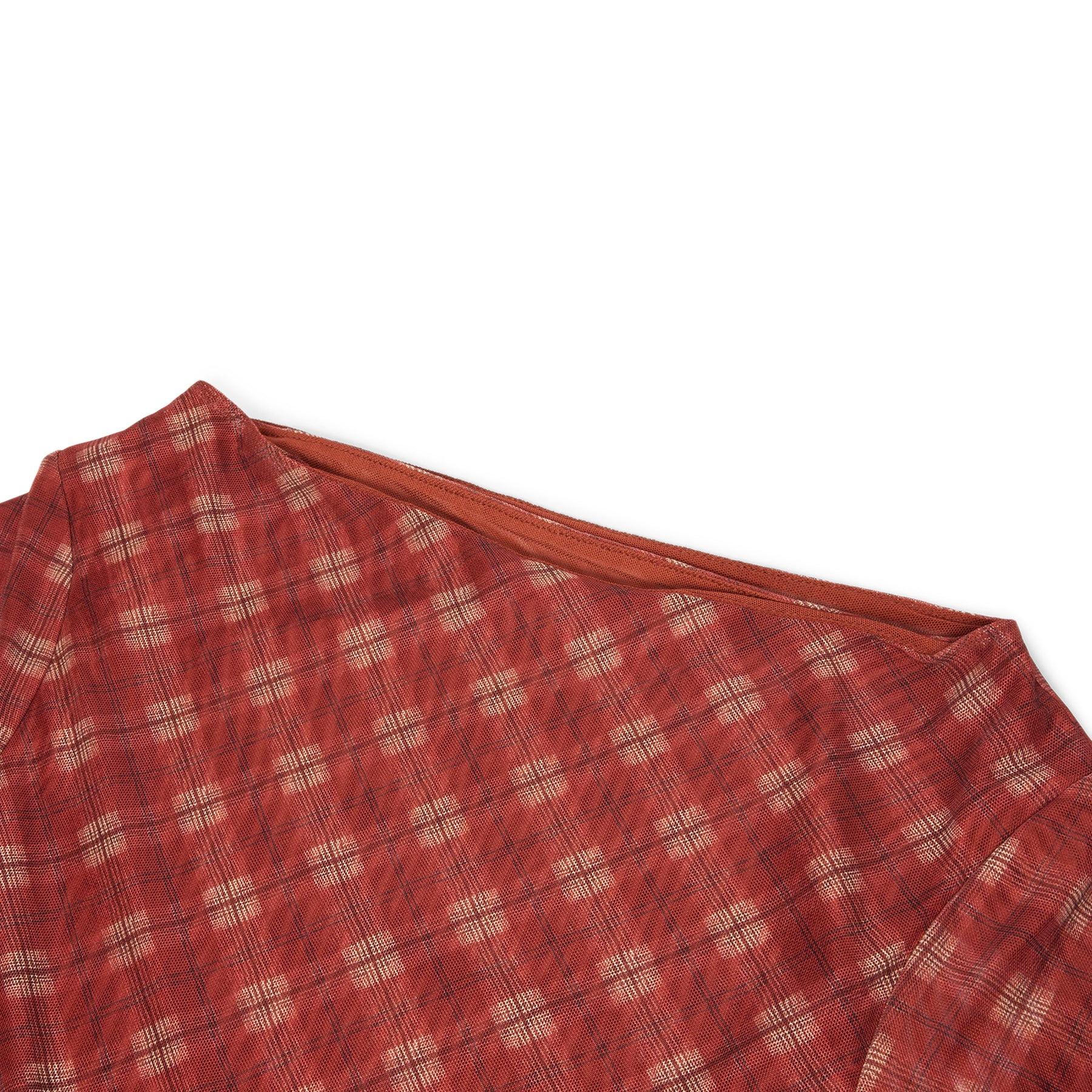 House of Sunny Retro Check Mesh Top (Multi)