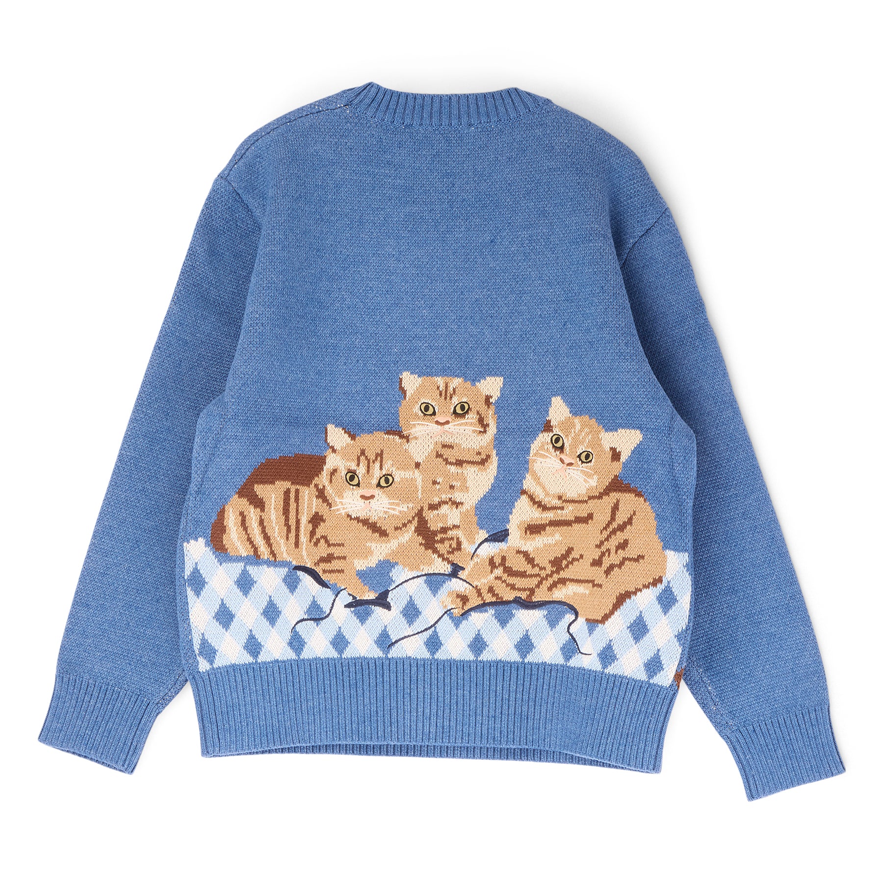 House of Sunny The Ginger Cat Crew  Sweater (Mid Blue)