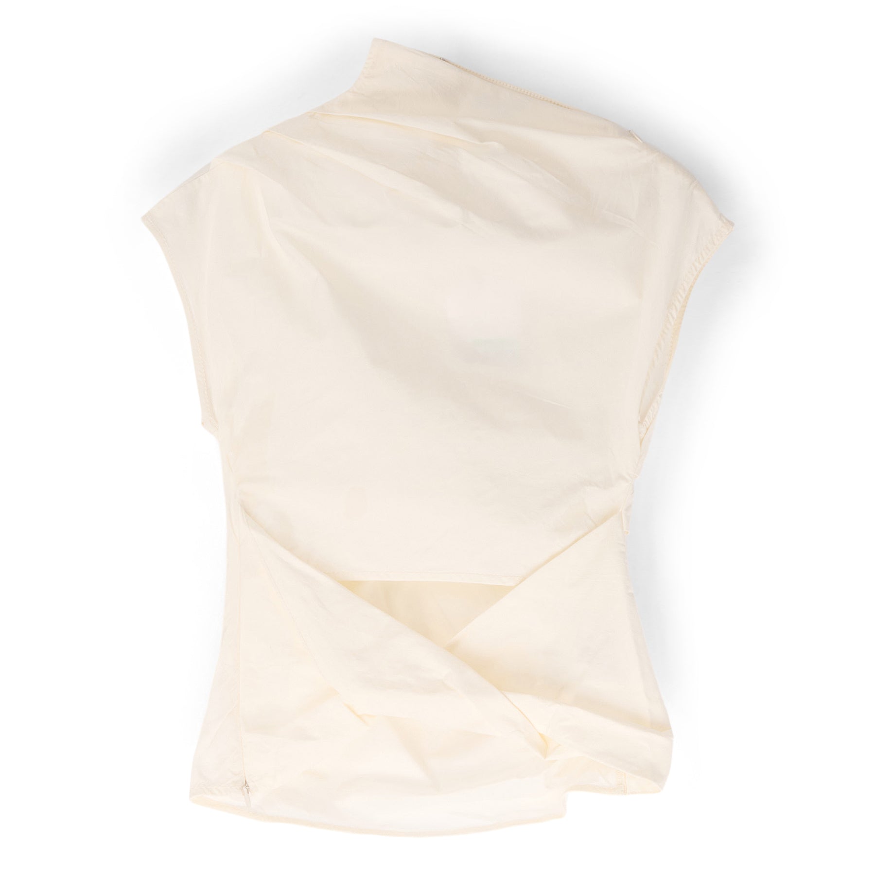 GANNI Ruched Top (Egret)